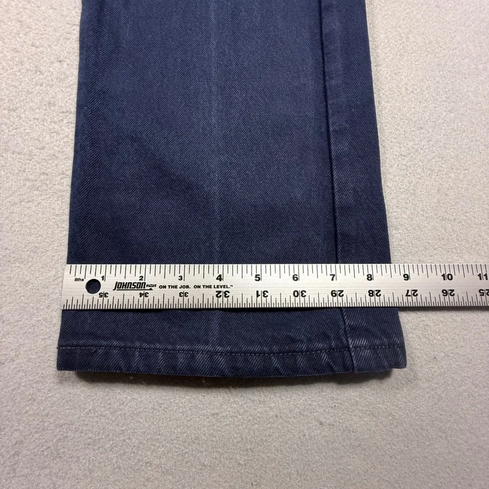 Levis 505 Regular Fit Jeans Mens 36x32 Navy Blue Dark Wash Straight Leg Denim